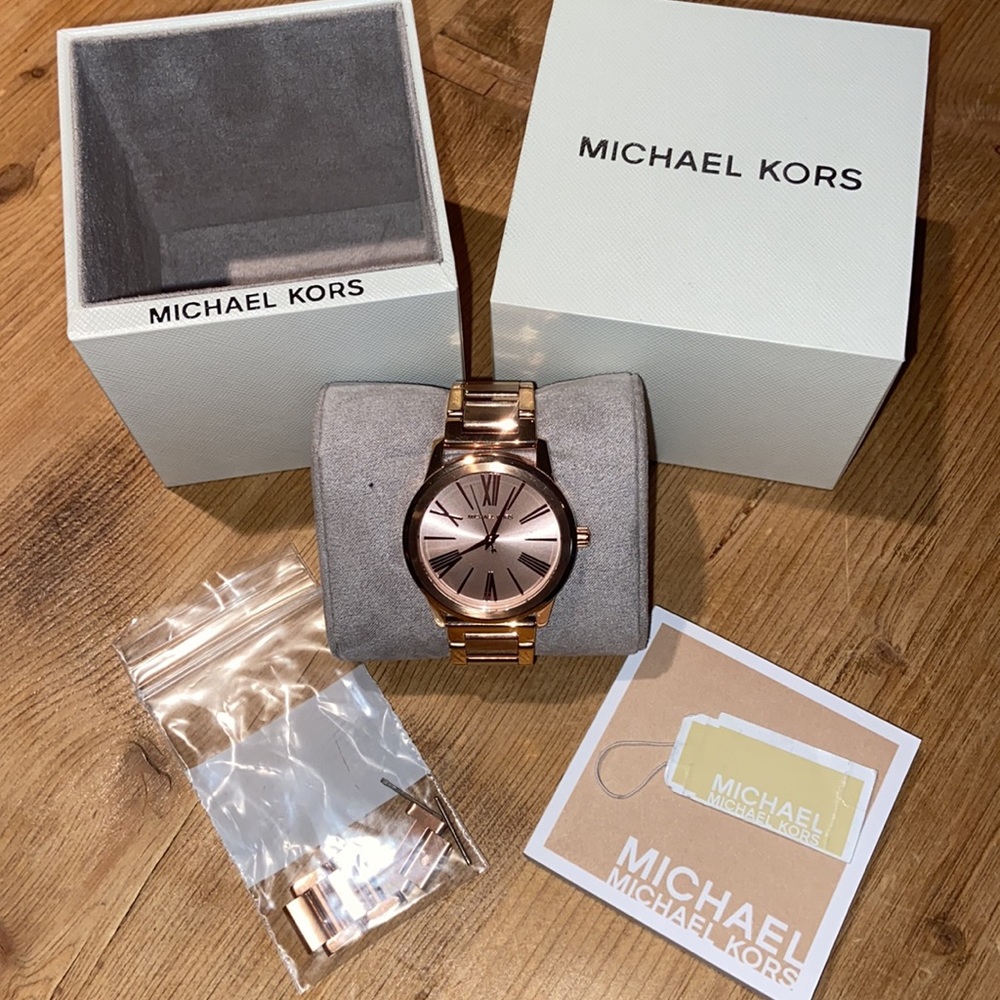 Michael Kors Pink rose gold color watch - gently used